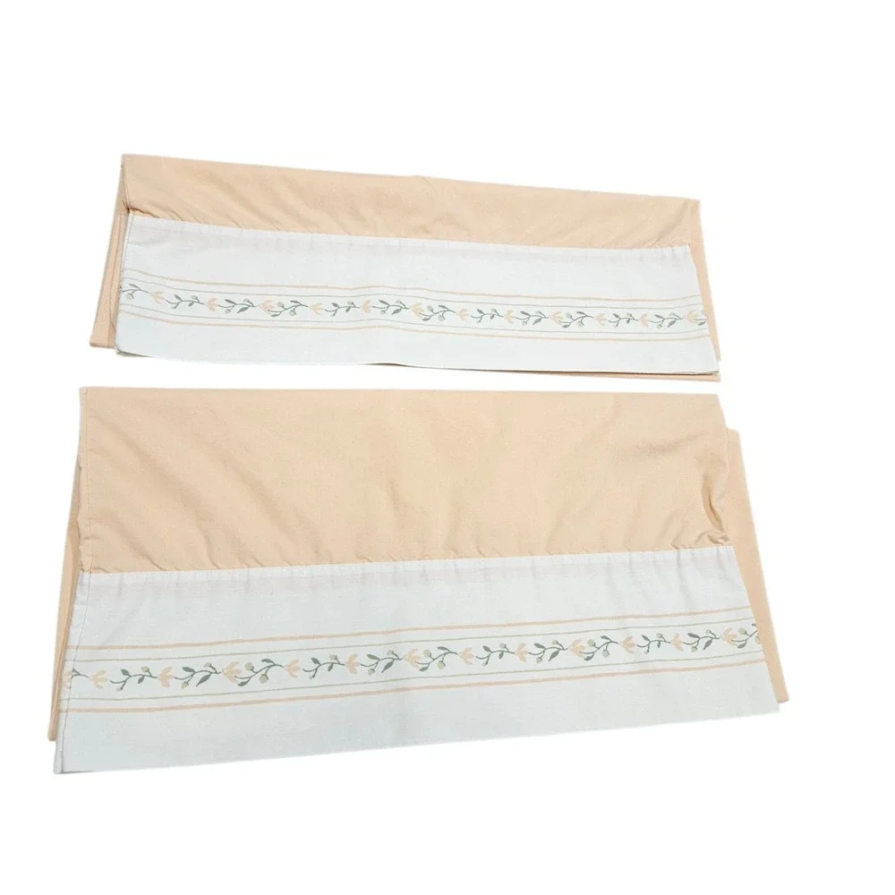 Vintage Laura Ashley Burlington House Peach Floral Pillowcases Standard Set of 2